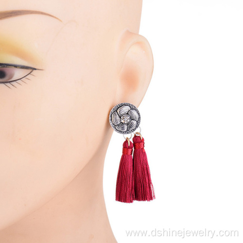 Bohemian Jewelry Delicate Tassel Earrings Alloy Ear StudsBohemian Jewelry Delicate Tassel Earrings Alloy Ear Studs